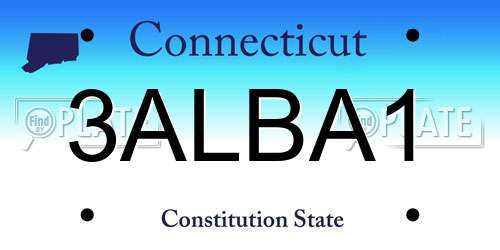 3ALBA1 Connecticut License Plate