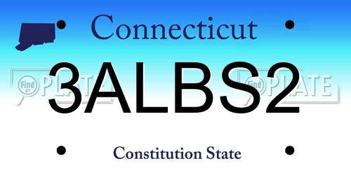 3ALBS2 Connecticut License Plate