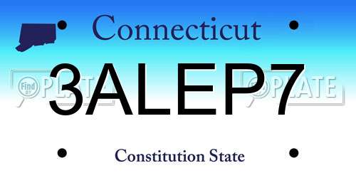 3ALEP7 Connecticut License Plate