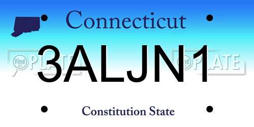 3ALJN1 Connecticut License Plate