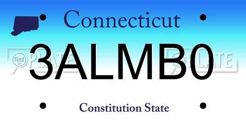 3ALMB0 Connecticut License Plate