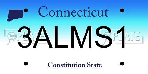 3ALMS1 Connecticut License Plate