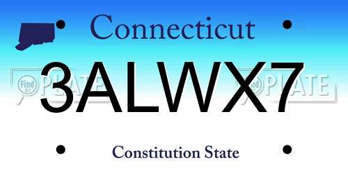 3ALWX7 Connecticut License Plate