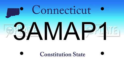 3AMAP1 Connecticut License Plate