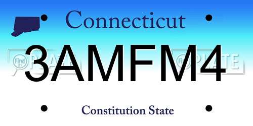 3AMFM4 Connecticut License Plate