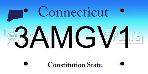 3AMGV1 Connecticut License Plate