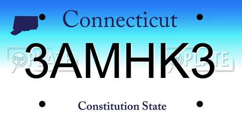 3AMHK3 Connecticut License Plate