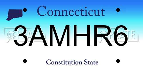 3AMHR6 Connecticut License Plate