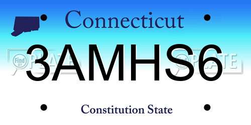 3AMHS6 Connecticut License Plate
