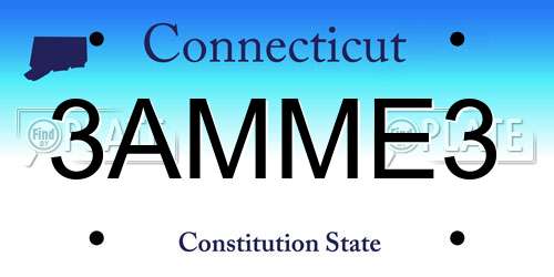 3AMME3 Connecticut License Plate