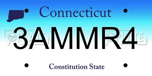 3AMMR4 Connecticut License Plate
