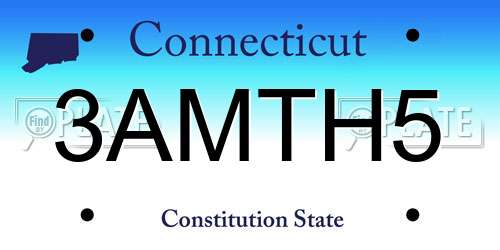 3AMTH5 Connecticut License Plate