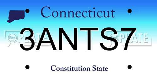 3ANTS7 license plate in CT state