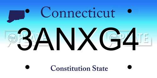 3ANXG4 Connecticut License Plate