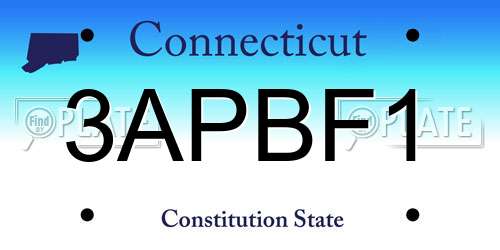 3APBF1 Connecticut License Plate