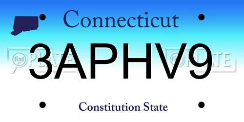3APHV9 Connecticut License Plate