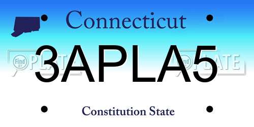 3APLA5 Connecticut License Plate