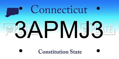 3APMJ3 Connecticut License Plate