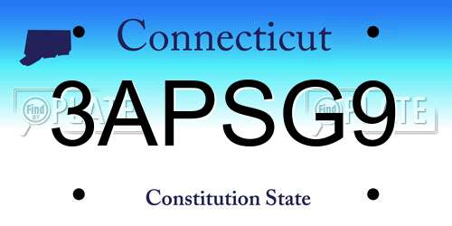 3APSG9 Connecticut License Plate