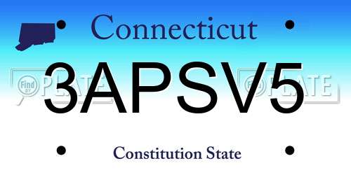 3APSV5 Connecticut License Plate