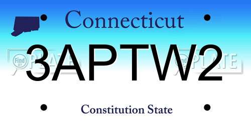 3APTW2 Connecticut License Plate