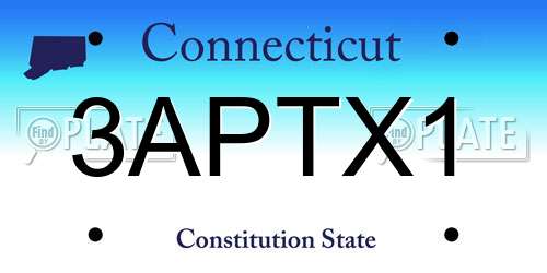 3APTX1 Connecticut License Plate