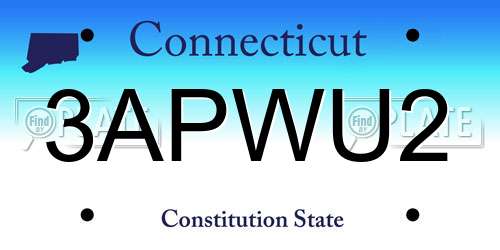 3APWU2 Connecticut License Plate
