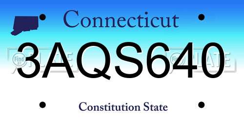 3AQS640 Connecticut License Plate