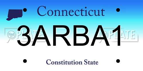3ARBA1 Connecticut License Plate