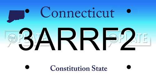 3ARRF2 Connecticut License Plate