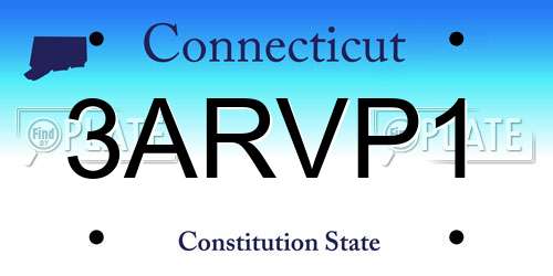 3ARVP1 Connecticut License Plate
