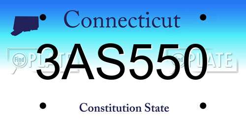 3AS550 Connecticut License Plate