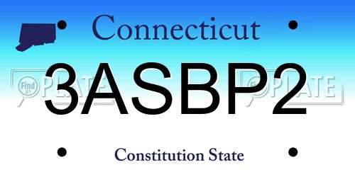 3ASBP2 Connecticut License Plate