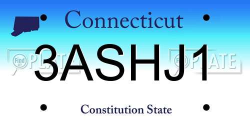 3ASHJ1 Connecticut License Plate