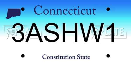 3ASHW1 Connecticut License Plate