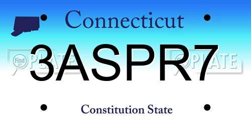 3ASPR7 Connecticut License Plate
