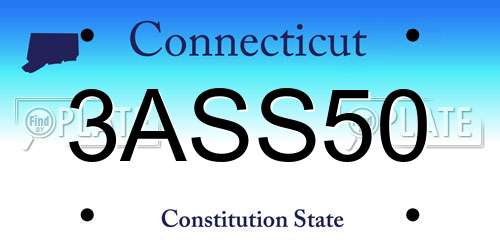 3ASS50 Connecticut License Plate