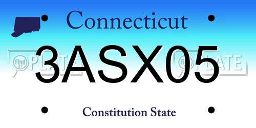 3ASX05 Connecticut License Plate