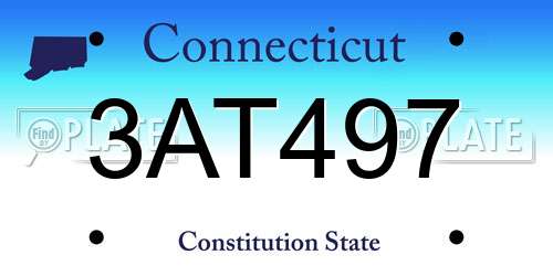 3AT497 Connecticut License Plate