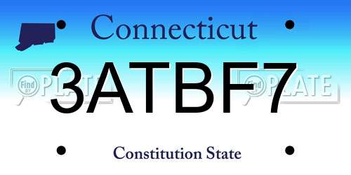 3ATBF7 Connecticut License Plate