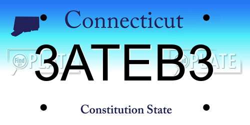3ATEB3 Connecticut License Plate