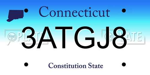3ATGJ8 Connecticut License Plate