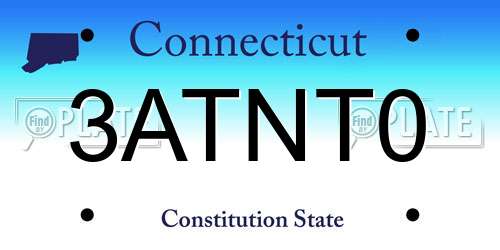 3ATNT0 Connecticut License Plate