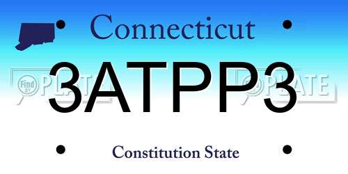 3ATPP3 Connecticut License Plate