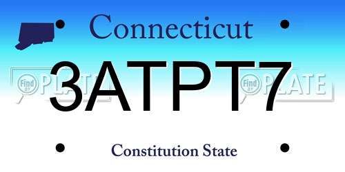 3ATPT7 Connecticut License Plate