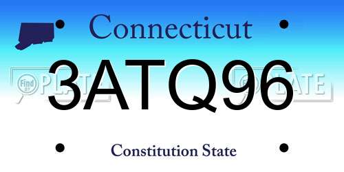 3ATQ96 Connecticut License Plate