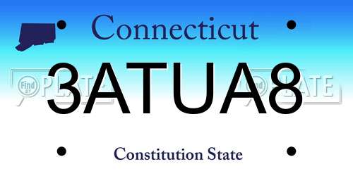 3ATUA8 Connecticut License Plate