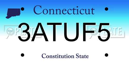 3ATUF5 Connecticut License Plate