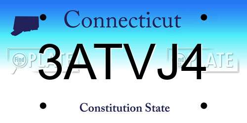 3ATVJ4 Connecticut License Plate