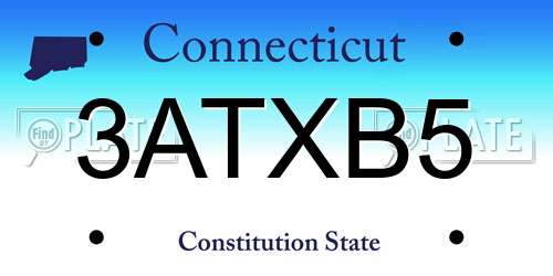 3ATXB5 Connecticut License Plate